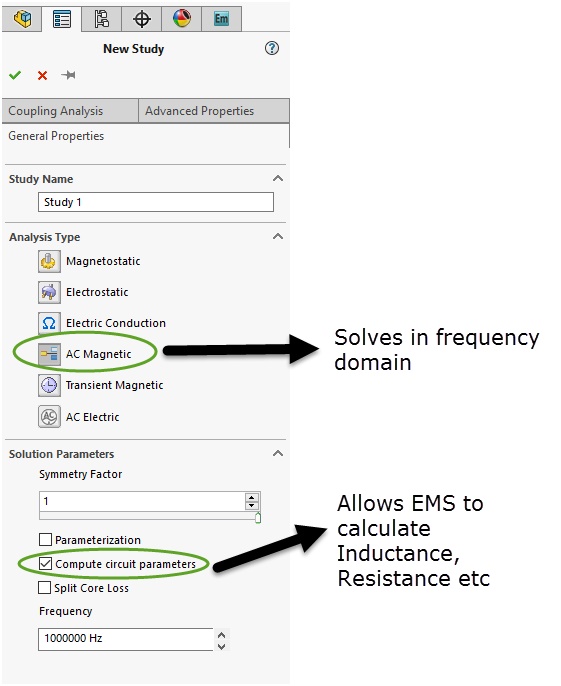 AC magnetic simulation in EMS