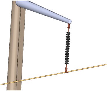 Close-up view of the middle-phase insulator