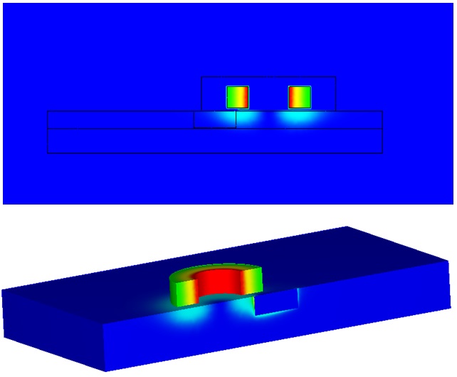 Current density distribution in case of plate with a flaw