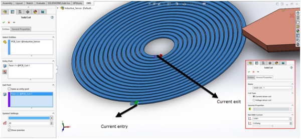 Current direction in the Solid coil