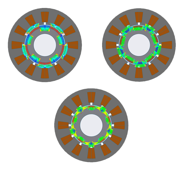 Vector plot of magnetic flux density due to PM