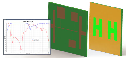 Defected ground structure technique to improve the frequency response of a microstrip lowpass filter